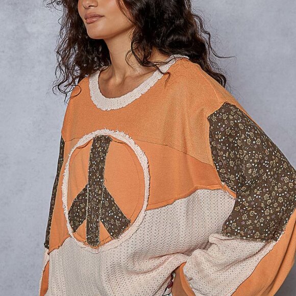 #115 POL Round-Neck, Long-Sleeve, Oversized Top - Picture 3 of 9